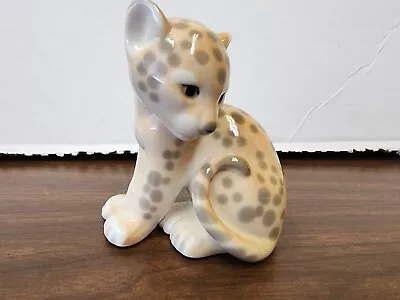 Buy Lomonosov  Porcelain Leopard Cheetah Cub Made In USSR Spotted Kitten Figurine • 21.10£