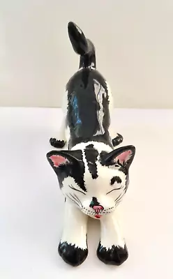 Buy Babbacombe Pottery  Cat With Tail Up  - White + Black • 35£