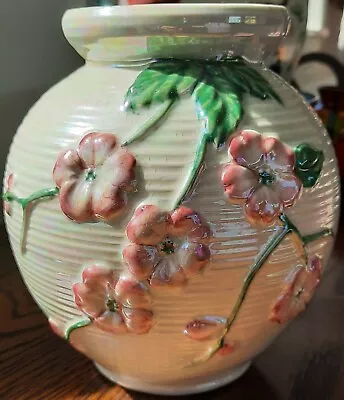Buy Vintage Maling Newcastle England Pink Green Lustre Apple Blossom Bulbous Vase • 16.90£