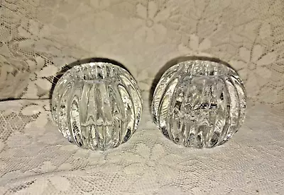 Buy Vintage Clear Glass Chunky Ball 1 Pair Of Candle Holders Single Lights • 7.50£