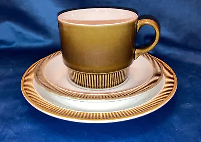 Buy Poole Pottery Parkside Vintage Olive Green Coffee/Tea Cup, Saucer & Side Plate • 5£