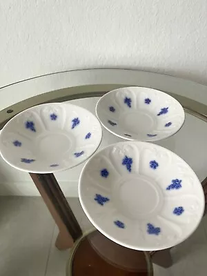Buy Set Of 3 Antique Adderley Chelsea Ware Blue Grapes, 6” Plates- Great Condition! • 18.91£