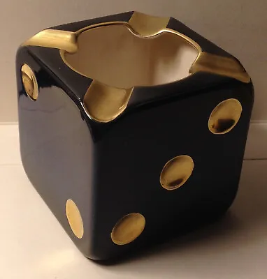 Buy Carlton Ware Lewis Westminster Blue/gold Dice Ashtray, Cube Ash Tray • 6.99£