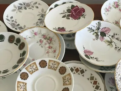 Buy Lovely Selection Of Vintage China Tea Set Saucers  - Assorted Mismatched  • 1£