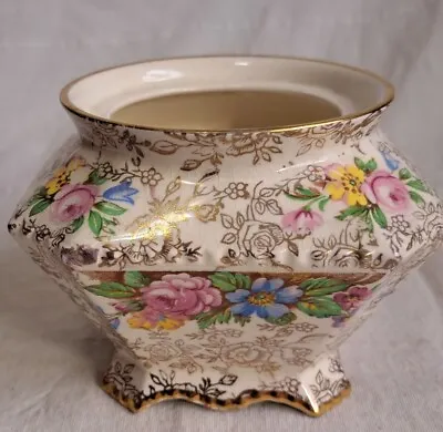 Buy James Kent Ltd. Longton Balmoral Suger Bowl, Short Vase, Floral With Gold Trim • 15.05£