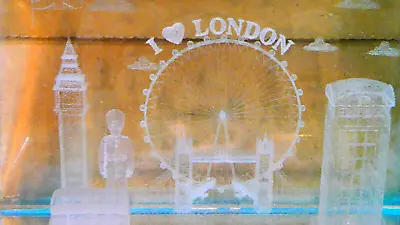 Buy London Landmarks  3D Glass Hologram Paperweight Laser Etched • 8£