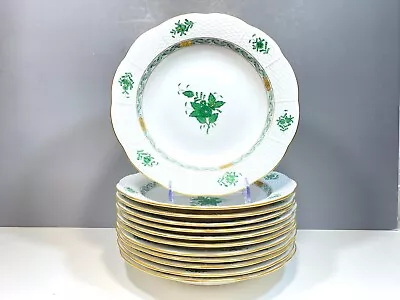 Buy Set Of 12 Herend Chinese Bouquet Apponyi Green Rimmed Soup Bowls,  503/AV, MINT • 948.73£