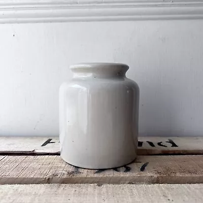 Buy Vintage French Ecru Beige Mustard Crock Confit Farmhouse Stoneware Vase Pot Jar • 14.95£