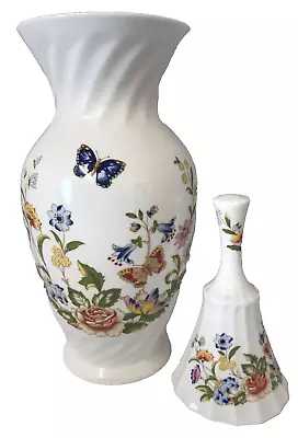 Buy Vase & Bell Aynsley Bone China White Cottage Garden Pattern Stamped FREE POSTAGE • 15.95£
