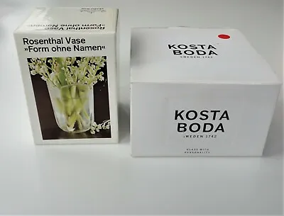 Buy 2 Modern Box Glass Kosta Boda Sweden Red Atoll & Wiinblad Rosenthal No Name Vase • 34.20£