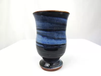 Buy Vintage Wold Pottery Vase Blue Swirl Design Hand Thrown Routh Beverly Yorkshire • 8.99£
