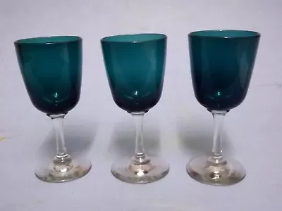 Buy Antique Vintage Green Drinking Glasses Stemmed • 39£