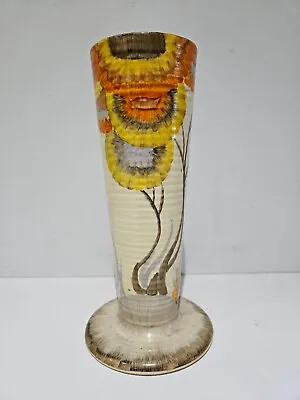 Buy Clarice Cliff Bizarre Rhodanthe Delecia Ribbed Vase Number 638 Circa 1935 21 Cm • 315£