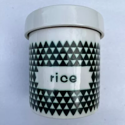 Buy VINTAGE Poole Pottery  Rice Jar Green White Diamond Pattern Art England 1960's • 12.99£