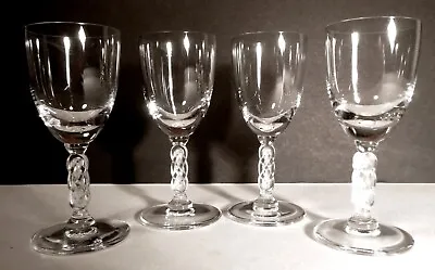 Buy *VINTAGE* Lalique Crystal GUEBWILLER (1926-) Set Of 4 Cordial Glasses 4 1/8  • 236.60£