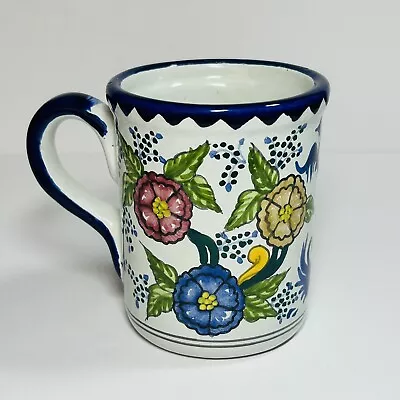 Buy Vintage Hand Painted Talavera Mexican Pottery Coffee Mug • 15£