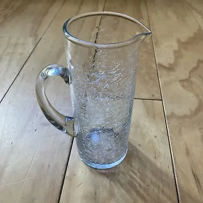 Buy Clear Crackle Glass Tall Water Pitcher Jug 9” 23cm Summer Pimms Cocktail Drinks • 16.95£