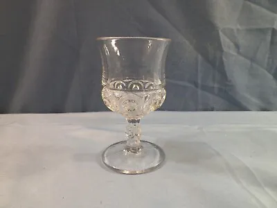 Buy Co-Op Flint EAPG Royal Pattern Clear Glass Wine Goblet Circa 1894 • 5.68£