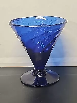 Buy Beautiful Vintage Collectible Mexican Hand Blown Glass Glassware Cobalt Blue • 24.06£