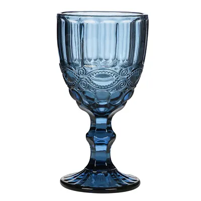 Buy 3pc Embossed Coloured Glassware Wine Glasses Dinner Party Cocktail Glass Goblets • 14.99£