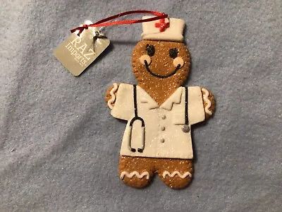 Buy Christmas Gingerbread Nurse Poly Clay Iced Ornament New  Raz Imports • 10.57£