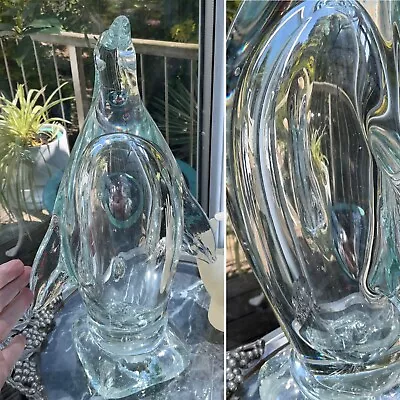 Buy 15” HUGE 4.7kg MURANO PENGUIN SEGUSO BUBBLE Art Glass Sculpture Figure Unsigned • 250£