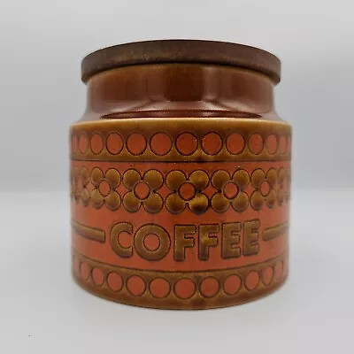 Buy Hornsea Saffron Coffee 4.5” Storage Jar Pot Wooden Lid Pottery Vintage • 9.99£