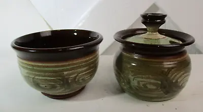 Buy Skegness Studio Art Pottery Sugar Bowl & Lidded Preserve / Honey Pot • 6.90£