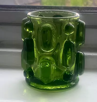 Buy Vintage Japan Bond Ware Glass Vase Votive Green Colour Art Mid Century • 17£