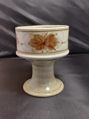 Buy Vintage Jersey Pottery Brown And Beige Glazed Candlestick Holder Handcrafted  • 9.99£