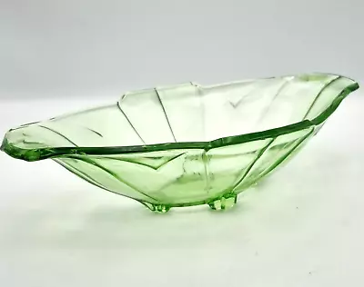 Buy Art Deco Glass Bowl Green Depression Glass Decorative Dish • 14.95£