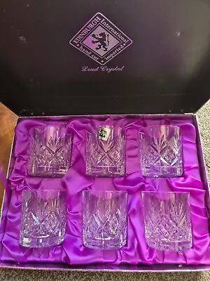 Buy 6x Etched Edinburgh Crystal Tay Cut Whisky Tumblers. Boxed • 40£