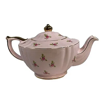 Buy Vintage Sadler Pale Pink Chintz Teapot Roses #2353 Gold Trim - Made In England • 184.09£