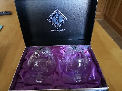 Buy A Pair Of Vintage Edinburgh International Hand Cut Lead Crystal - Brandy Glasses • 28£