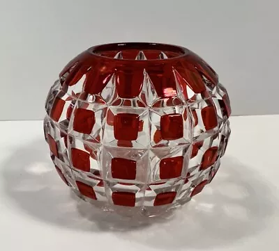 Buy Beautiful Ruby Red Pressed Glass Globe Vase • 23.10£
