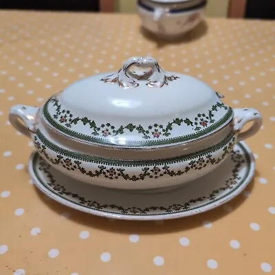Buy Booth Silicon China. Small Vegetable Tureen And Matching Plate. REDUCED. • 15£