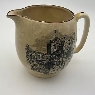 Buy Vintage Grays Pottery Jug, Hexham Abbey, Rare Design, 1950s, 4.5” High A8 • 25£