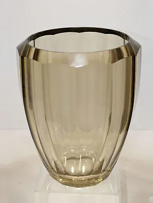 Buy Swedish Strombergshyttan Yellow Crystal Glass Vase  B8 . Gerda Stromberg. 1935 • 203.94£