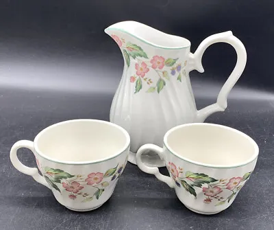 Buy BHS Victorian Rose China Milk Jug & 2 Tea Cups • 9.45£