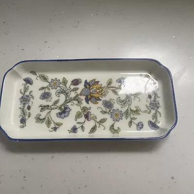 Buy Haddon Hall Blue Minton Floral Bone China England Mini Tray • 7£