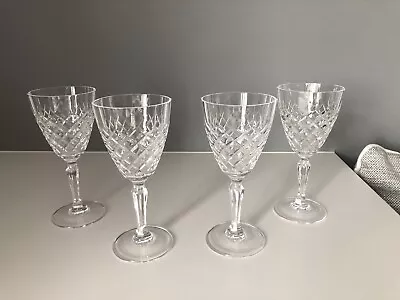 Buy Sherry/Port Glasses Cut Glass/Crystal Diamond Pattern X 4 • 15£