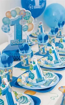 Buy First Birthday Blue Balloons  Party Supplies And Tableware • 3.50£