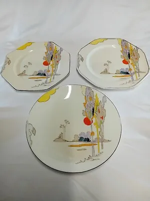 Buy Tams Ware : Woodland : 3 Plates, Two Octagonal And One Round Plate : Art Deco • 49.75£
