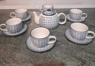 Buy Brand New Nicola Spring Teapot With Set Of 6 Cups And Saucers • 25£