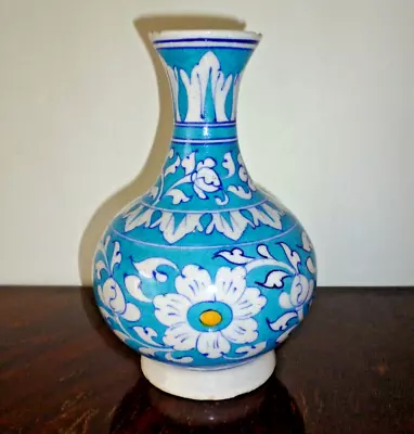 Buy Antique Multan Blue &turquoise Handpainted Vase Islamic Iznik Style • 115£