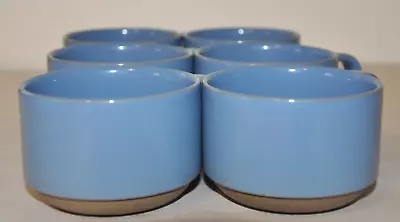 Buy Midwinter Stoneware Stackable 8 Oz Coffee Mugs Blue Set Of 6 • 51.15£