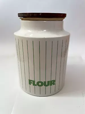 Buy Vintage - Hornsea Pottery Storage Jar -  Green Stripe Flour • 7.99£