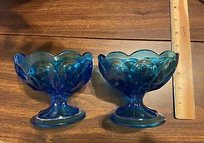Buy Vintage Cobalt Blue Glass Sherbet Dishes • 14.40£