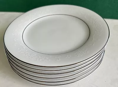 Buy 6 Noritake WHITEHALL Bread Plates 6 Japan 6115 White On White Plates ~ Plat. Rim • 15.39£