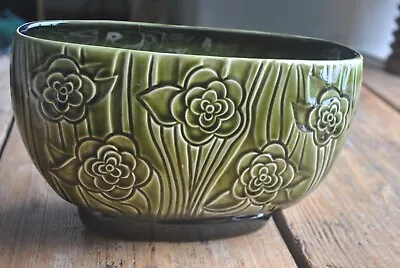Buy Large Vintage SylvaC Pottery 4826  Planter Vase 9  Green Leaf • 22.99£